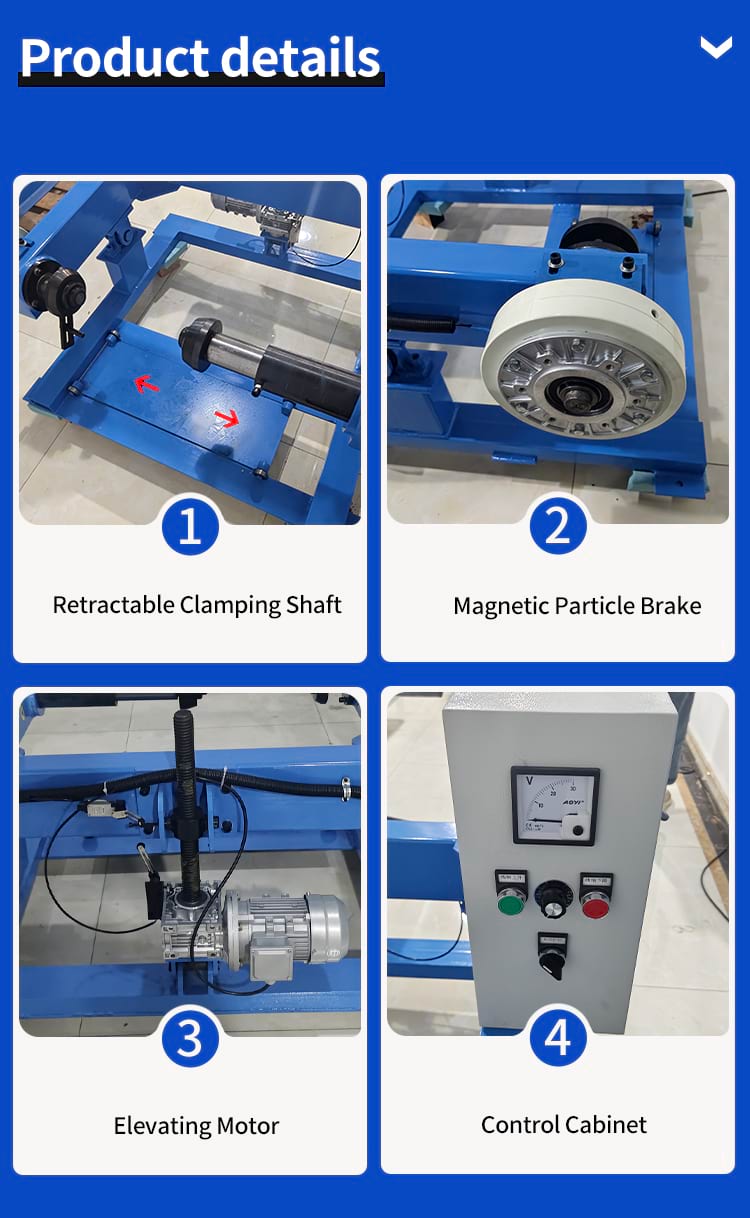 QP630-1400 Shaftless Passive Wire Pay-Out Machine Rewinding