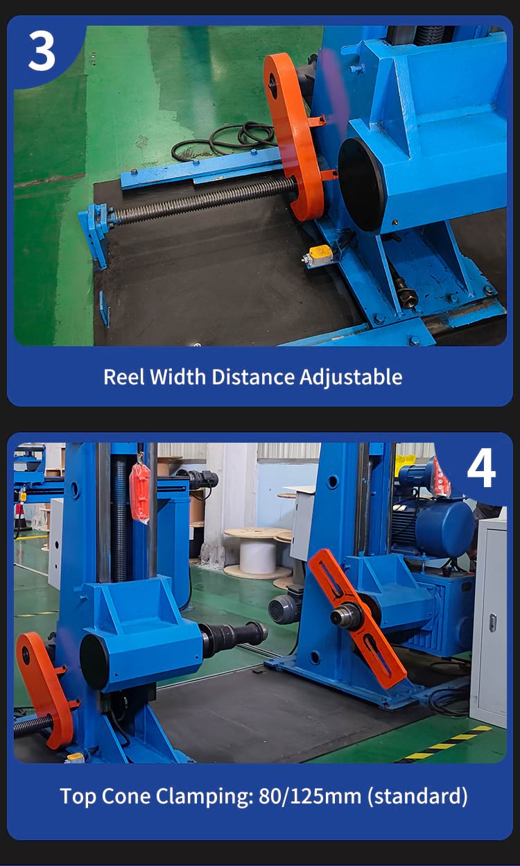 QP1250-3500 End-Shaft Cable Take-Up Pay-Off Machine